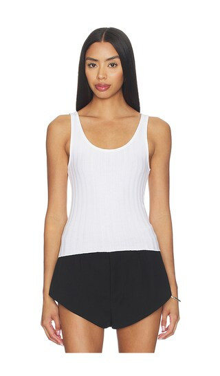 perfectwhitetee Poorboy Rib Tank Top in White. - size M | Revolve Clothing (Global)