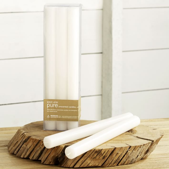 Unscented Wax Taper Candles (Set of 6) | West Elm (US)