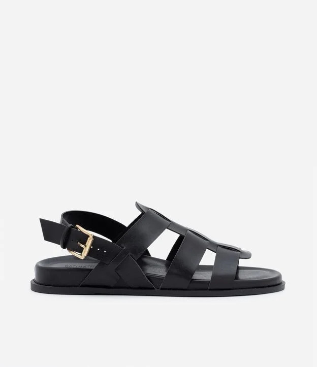 Sandália Rasteira Sport Sandal com Tiras Cruzadas Preto | Renner (BR)
