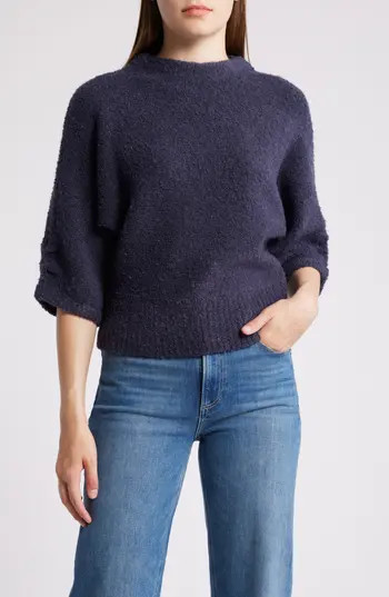 Wit & Wisdom Bouclé Sweater in Blue Charcoal at Nordstrom Rack, Size X-Large | Nordstrom Rack