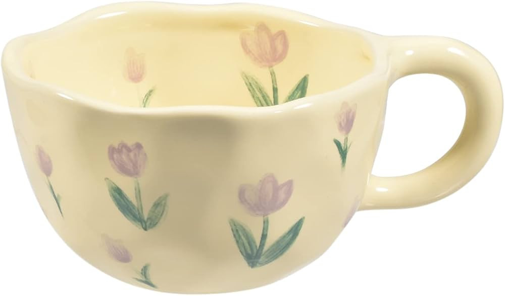 Ceramic Coffee Mug, Creative Flower Cup for Office and Home, Dishwasher and Microwave Safe, 8.5 o... | Amazon (UK)