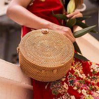 Round Rattan Bag - Bali Handbag - Shoulder Handbag - Straw Boho Summer Handwoven Shoulder Crossbody  | Etsy (US)