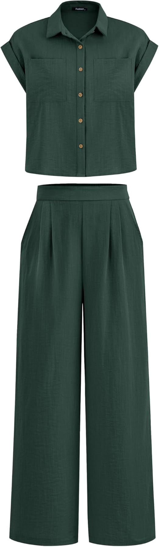 PRETTYGARDEN Womens 2 Piece sets Summer Cap Sleeve Tops Palazzo Pants Dressy Casual Vacation Trav... | Amazon (US)