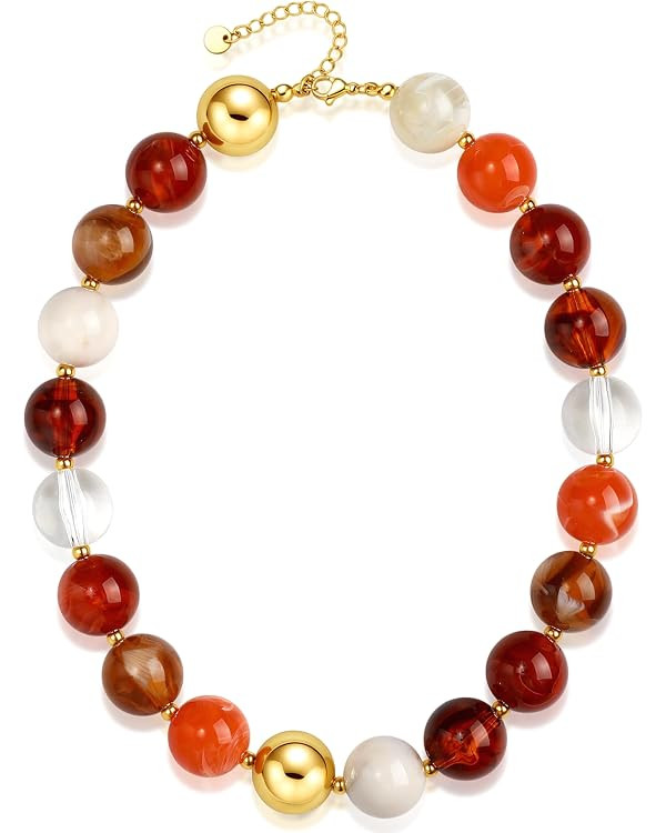 Chunky Necklace -Adjustable beaded necklaces for women Jewelry Gift | Amazon (US)