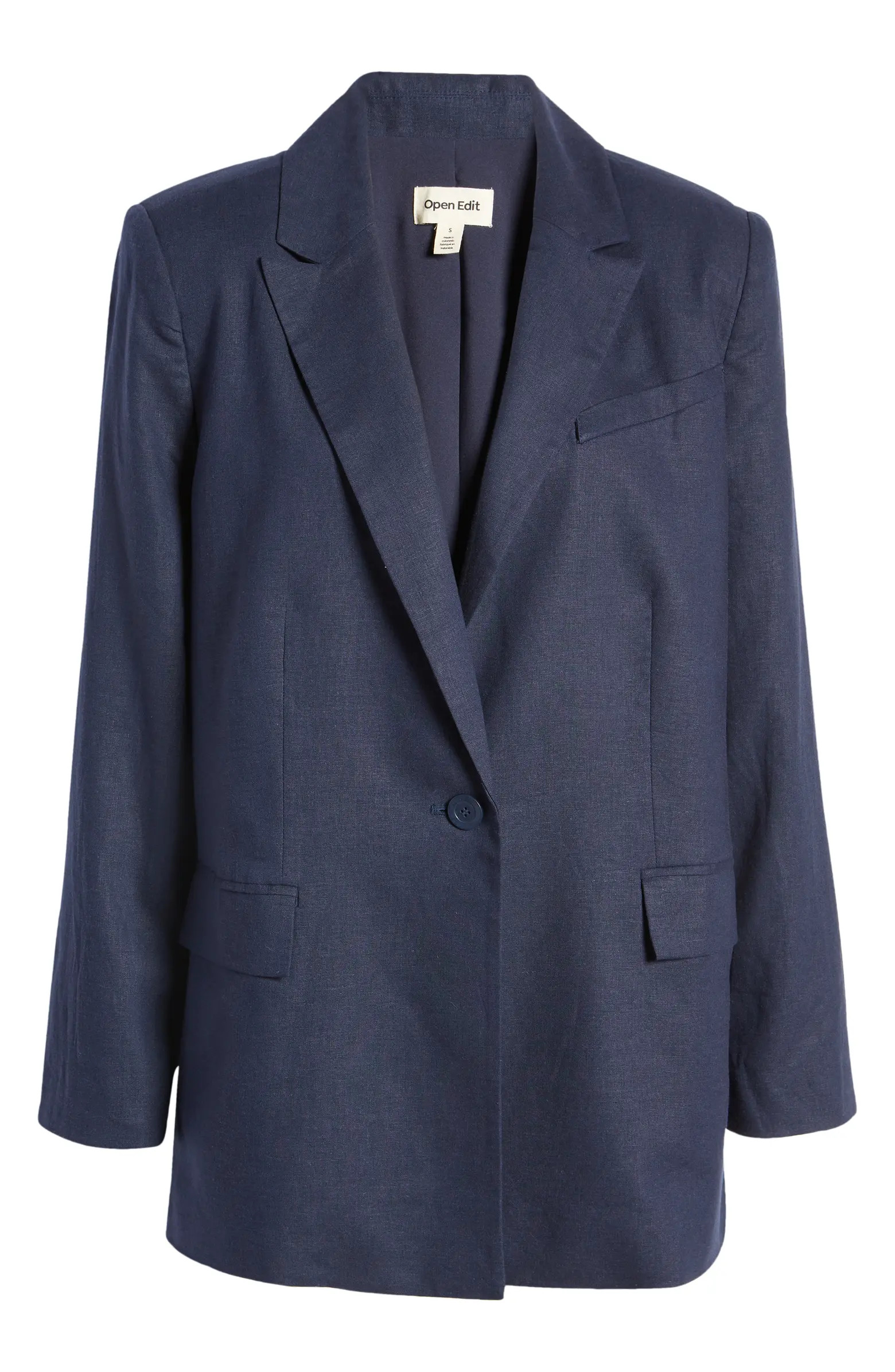 Open Edit Oversize Linen Blend Blazer | Nordstrom | Nordstrom