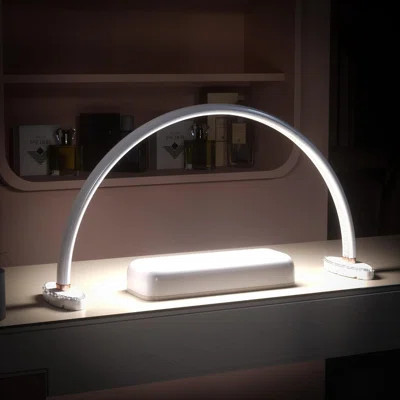 24" Half Moon LED Nail Lamp - Dimmable Color Changing Desk Light For Nail Art, Lashes, Crafts | Wayfair North America