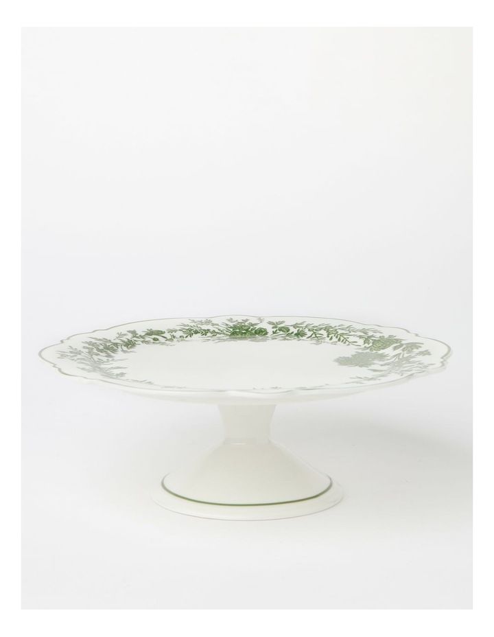 Heritage Green Toile Floral Footed Cake Stand Scalloped in Green | Myer
