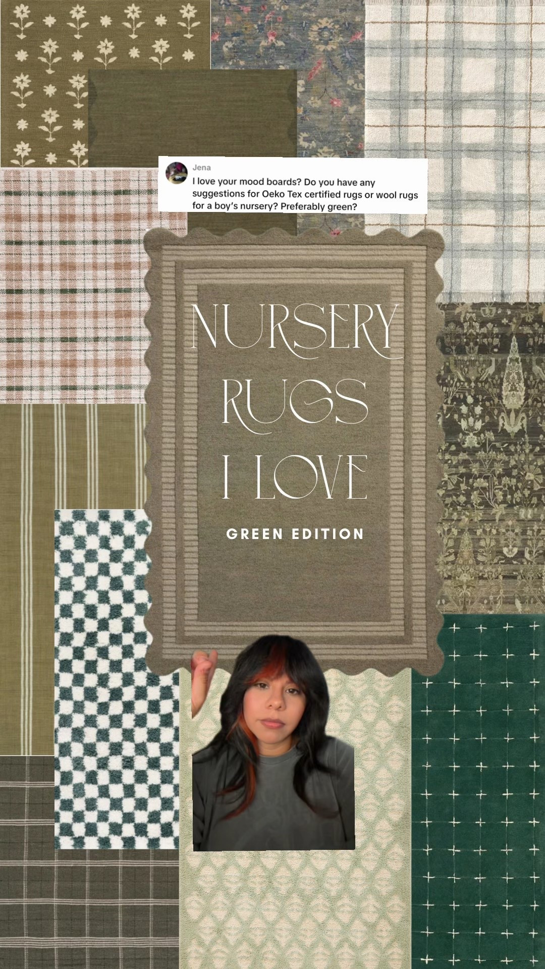 NURSERY RUGS I LOVE — GREEN EDITION 💚
If you’re building a cozy, vintage-inspired nursery, modern, playful, or whimsical/floral then these green rugs are pure magic. Soft tones, classic patterns, scalloped edges, checks, plaids, and florals — all the textures that make a baby’s room feel warm and intentional.

Tap to shop all 11 rug options and find the perfect one for your little one’s room.

nursery rug, green nursery rug, baby room rug, toddler room rug, nursery decor, gender neutral nursery, baby boy nursery decor, baby girl nursery decor, vintage nursery, classic nursery, cottage nursery, earthy nursery, green baby room, scalloped rug, checkered rug, plaid rug, floral rug, neutral nursery rug, aesthetic nursery

#LTKBump #LTKHome #LTKBaby