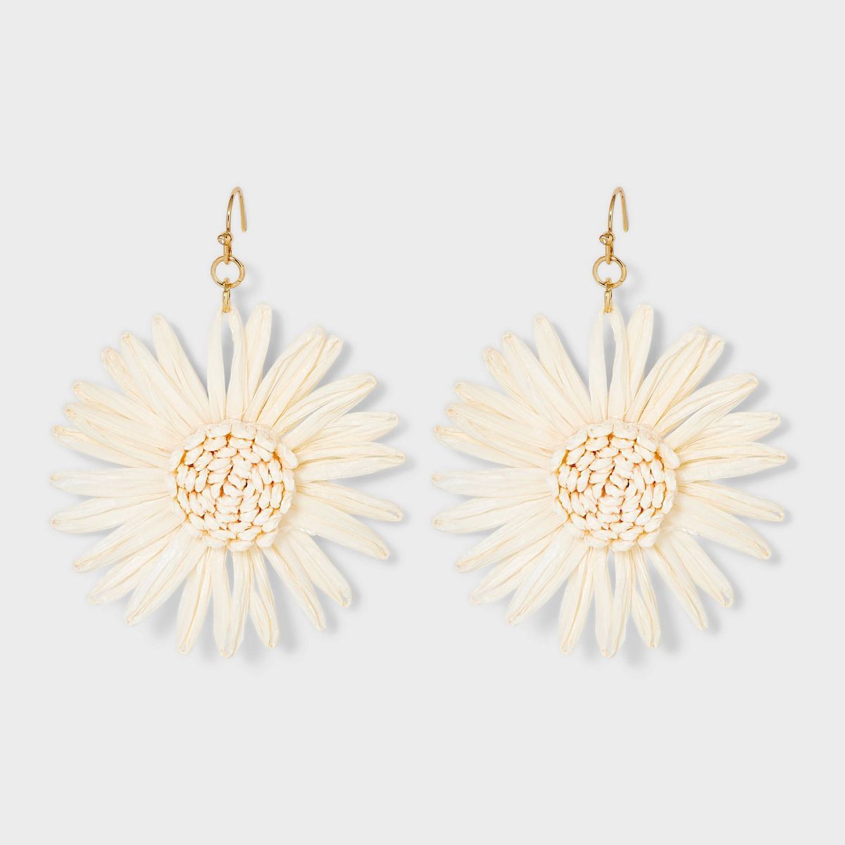 Sunflower Raffia Drop Earrings - A New Day™ Ivory | Target