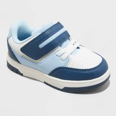 Toddler Hudson Skate Sneakers - Cat & Jack™ Blue 12T: Faux Leather, Hook and Loop Closure, Non Marking Sole | Target