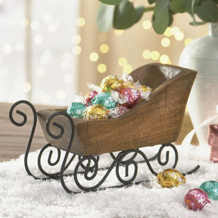 Wooden Tabletop Sleigh | Grandin Road