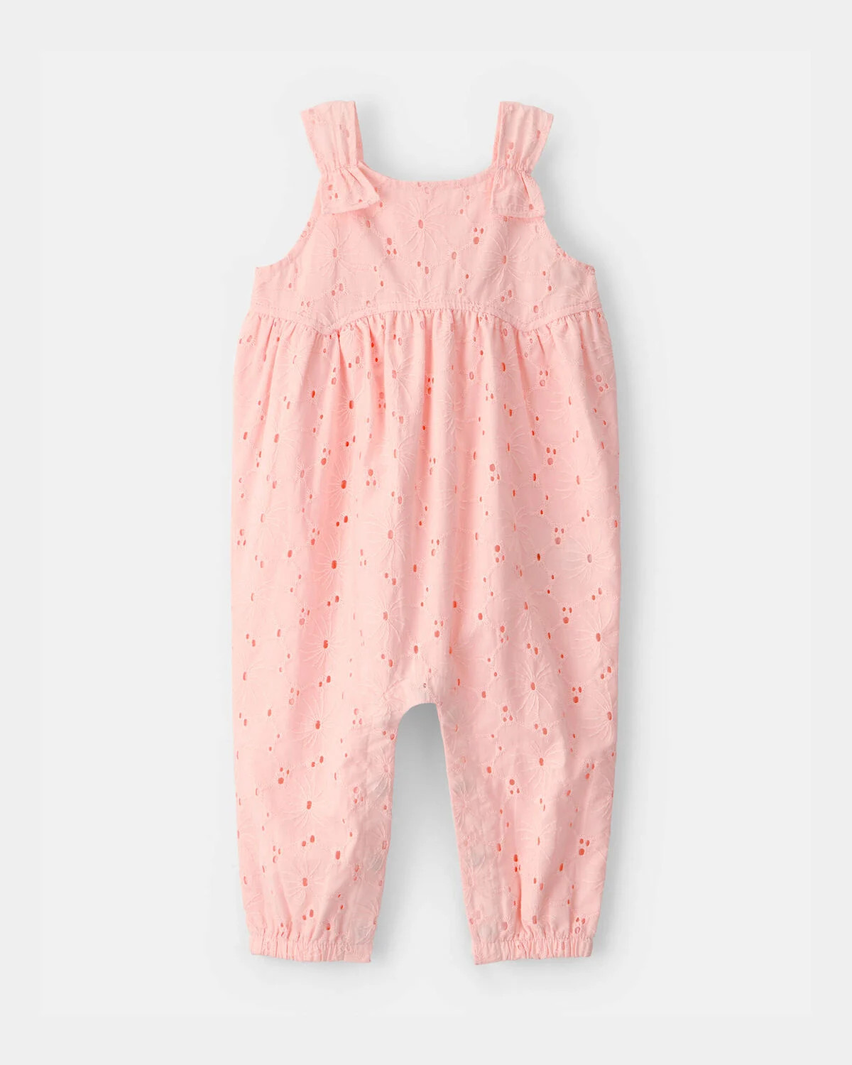 Baby Girl Eyelet Sleeveless Jumpsuit - Pink | Carter's | Carter's Inc