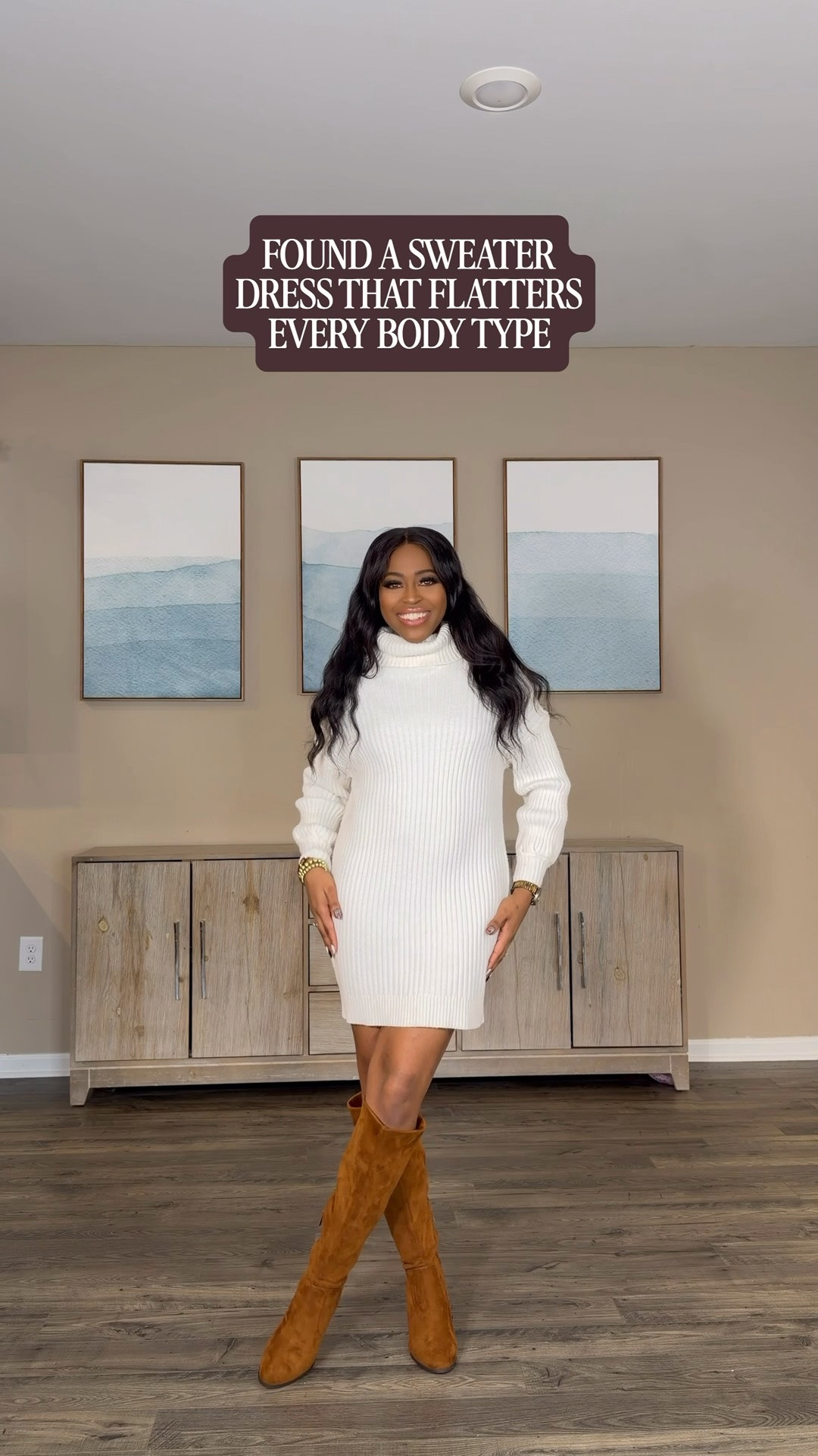 I am 5’4” wearing an xs in the dress it does have stretch. •Boots: I went with my normal size. 


Sweater dress, tall boots, brown boots, Thanksgiving outfit, fall style, fall outfit, winter style, winter outfit