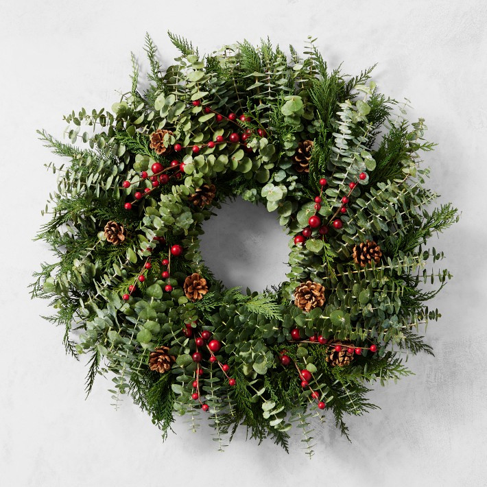 Fragrant Berry Live Wreath &amp; Garland | Williams-Sonoma