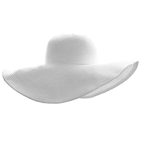 Ayliss Womens Sun Straw Hat Wide Brim UPF 50 Beach Floppy Beach Hats for Women UV Protection Summer Beach Hats (Style #1 White) | Amazon (US)