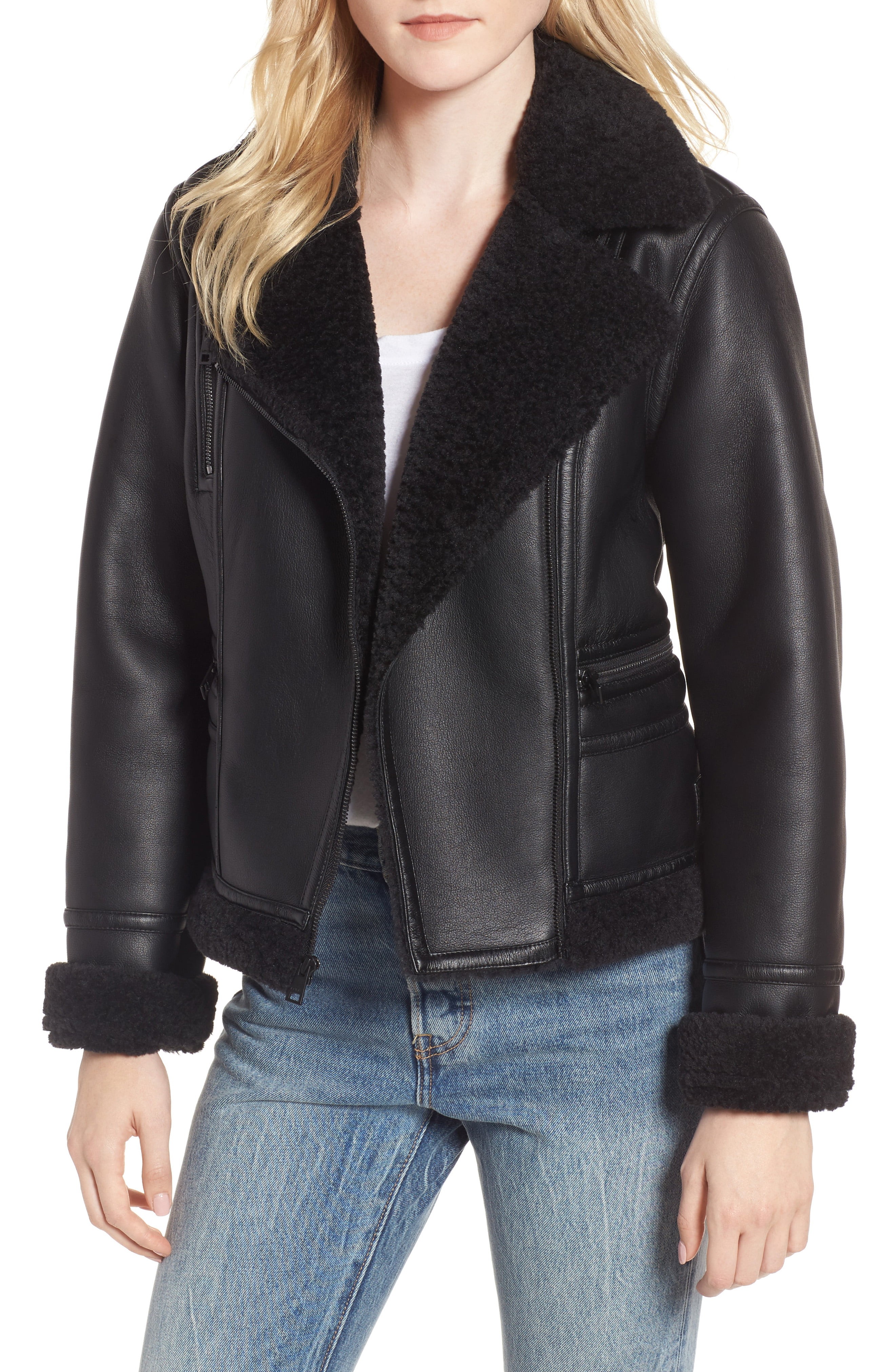 Faux Shearling Moto Jacket | Nordstrom