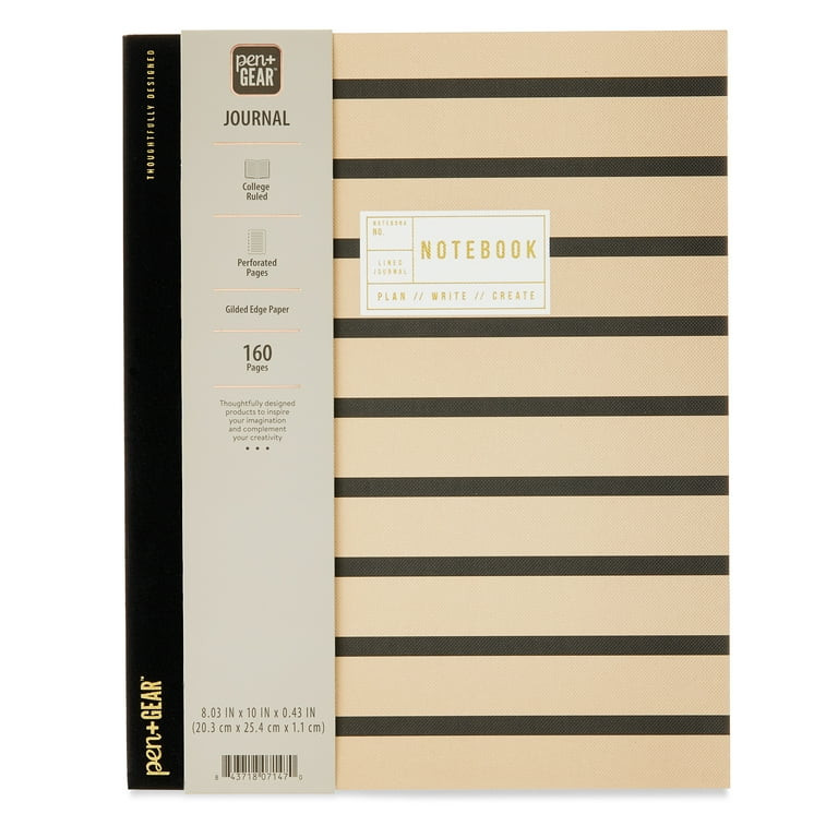 Pen+Gear Textured Stripe Journal, 8" x 10", 160 Ruled Pages, Adult - Walmart.com | Walmart (US)
