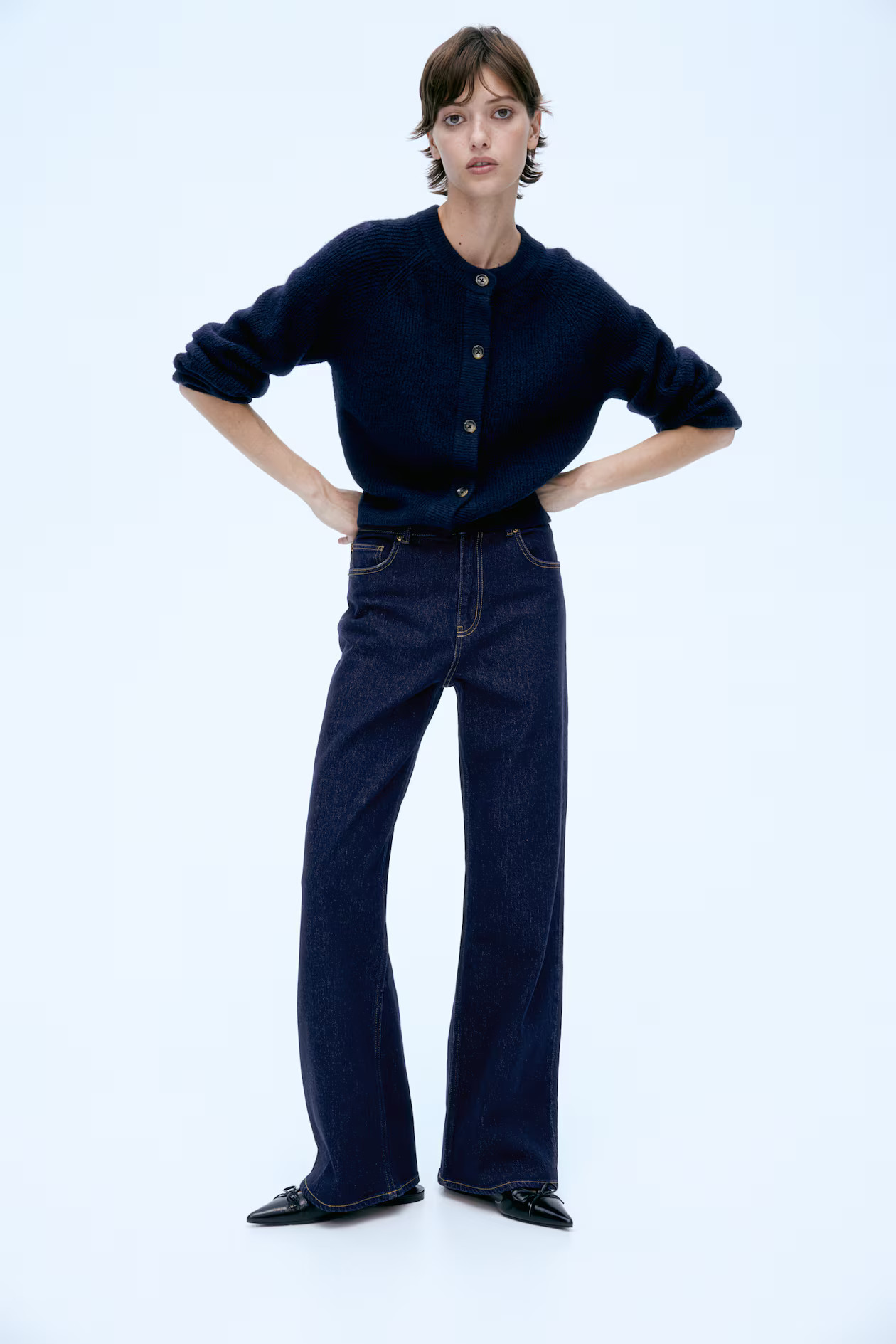 Wide High Jeans - Dark denim blue - Ladies | H&M US | H&M (US + CA)