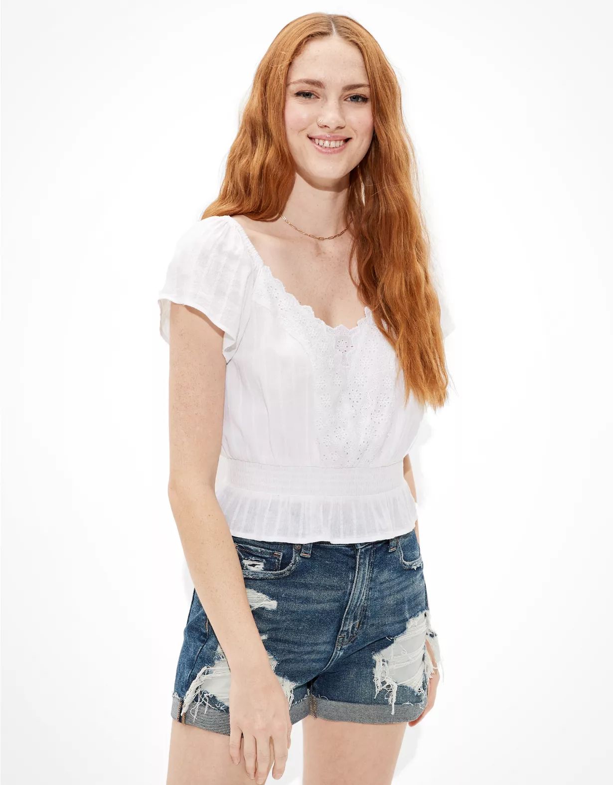 AE Puff-Sleeve Bubble Top | American Eagle Outfitters (US & CA)