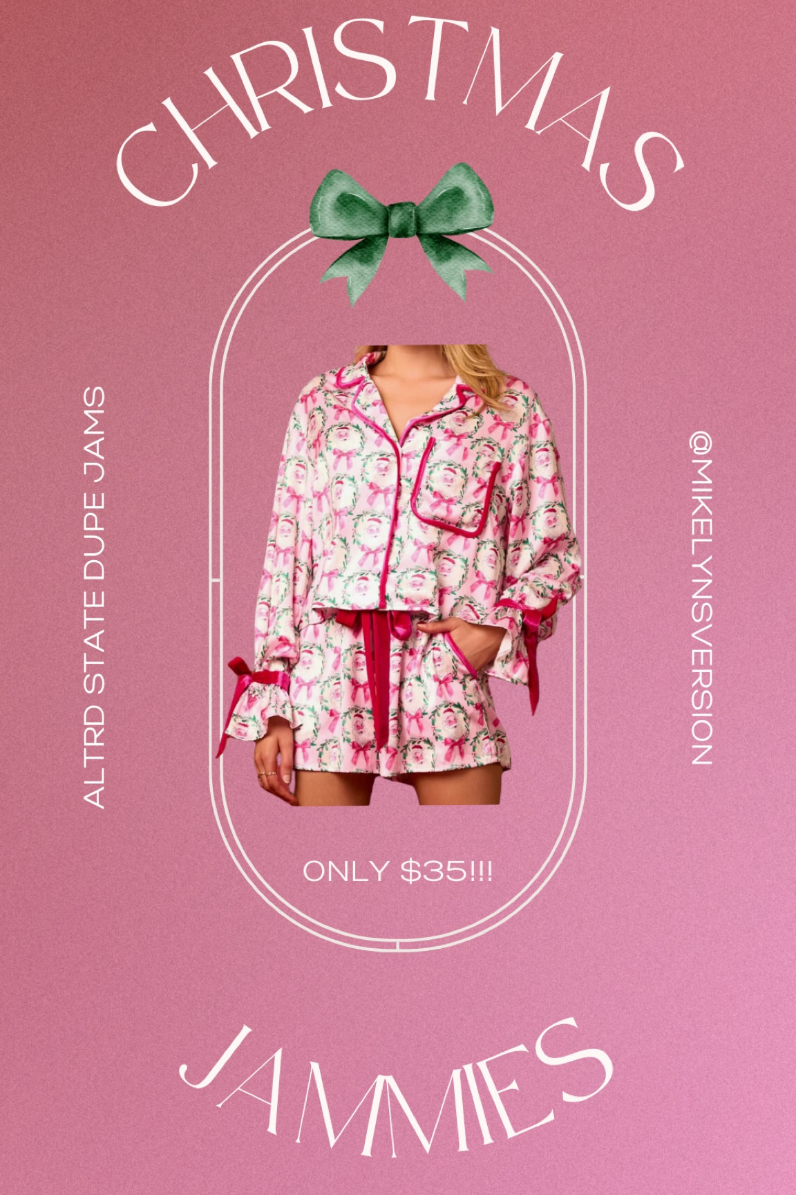 Immediately clicked add to cart!! 

Cute bow pajamas! Christmas pajamas Santa pajamas bows velvet bows satin pajamas ALTRD STATE dupe

#LTKFindsUnder50 #LTKMidsize #LTKHoliday
