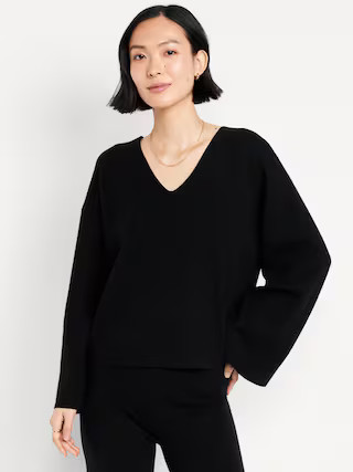 Bell-Sleeve V-Neck Sweater | Old Navy (US)