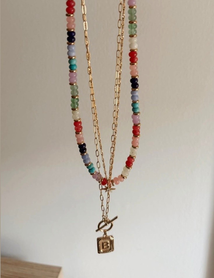 Loving this initial necklace 🤍 
￼
It adds the prettiest pop of color while still feeling classic and easy to wear. I love how it makes an everyday outfit feel a little more special without being too much.

#LTKdayinmylife #LTKBeauty #LTKmomlife