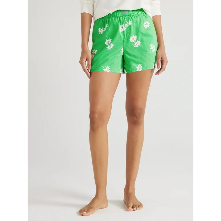 Joyspun Women's Woven Pajama Boxer Shorts, Sizes XS to 3X - Walmart.com | Walmart (US)