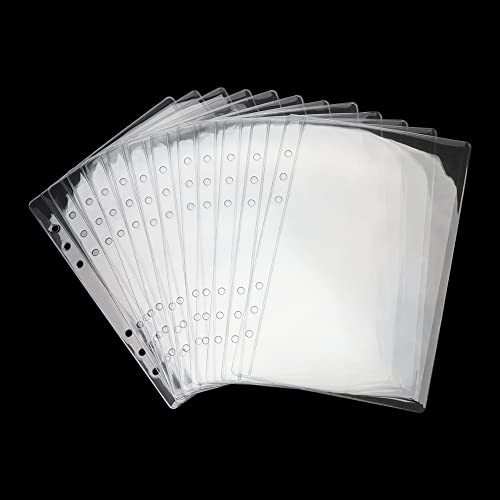 A5 Binder Pockets 12pcs Clear PVC Binder Pouches 6 Holes Zipperless Side Open Cash Budget Envelopes Waterproof Document Filing Bags for A5 Binder Protectors Photos, Cash Organize | Amazon (US)