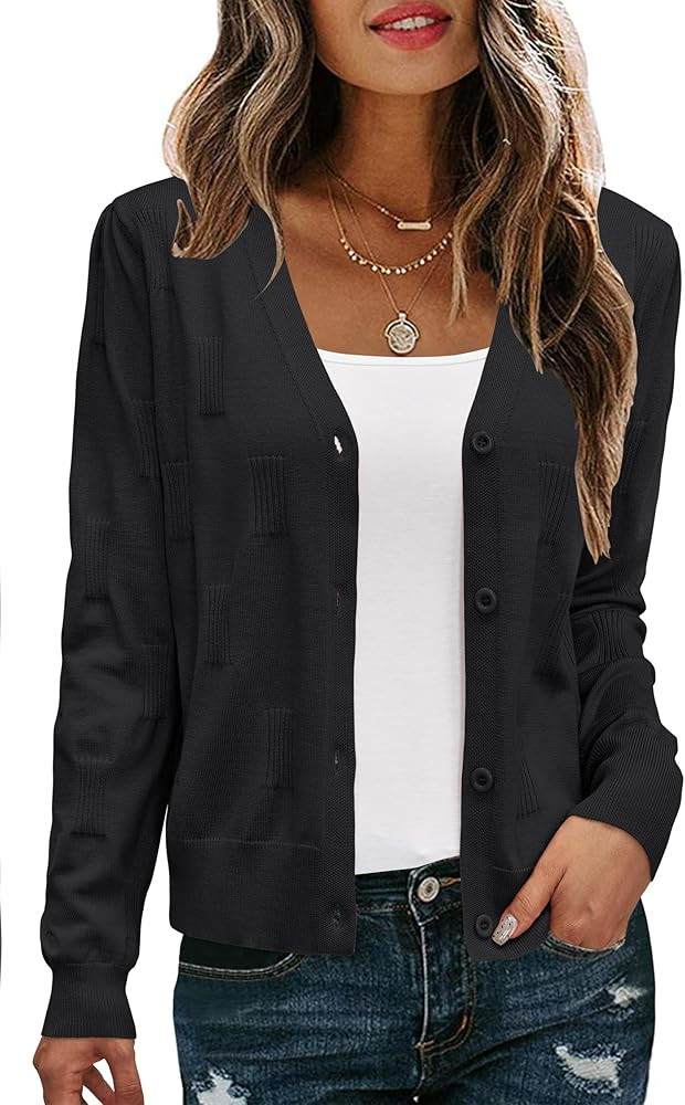 Arach&Cloz Women's Soft Cropped Cardigan Casual Lightweight Shrug Sweater Tops | Amazon (US)