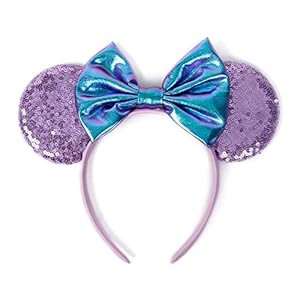 WOVOWOVO Mouse Ears Bow Headbands for Women Girls, Halloween Decoration Glitter Hairbands Party P... | Amazon (US)