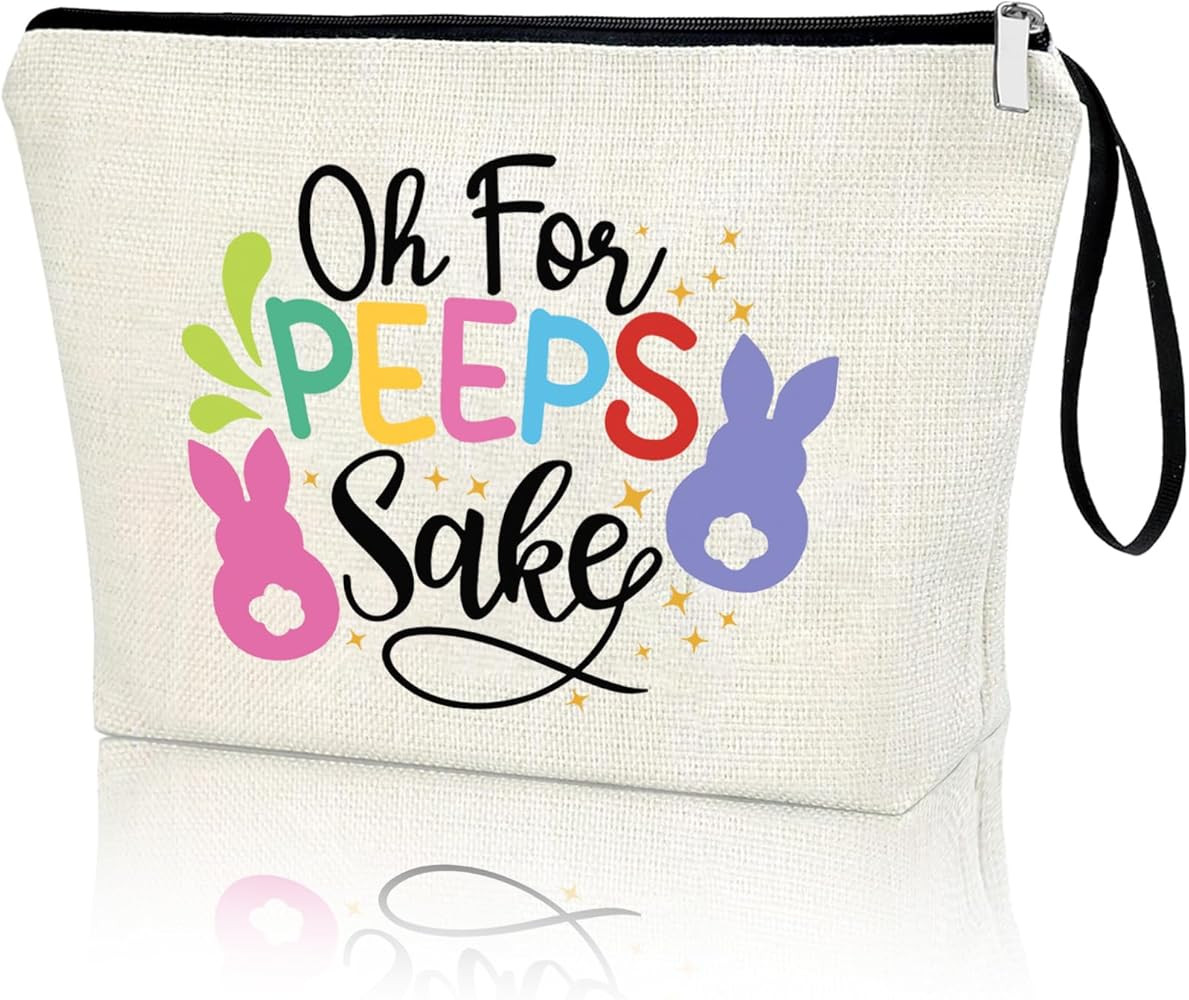 Easter Gift for Girls Women Oh For Peeps Sake Cute Easter Peep Themed Zipper Pouch Happy Easter D... | Amazon (US)