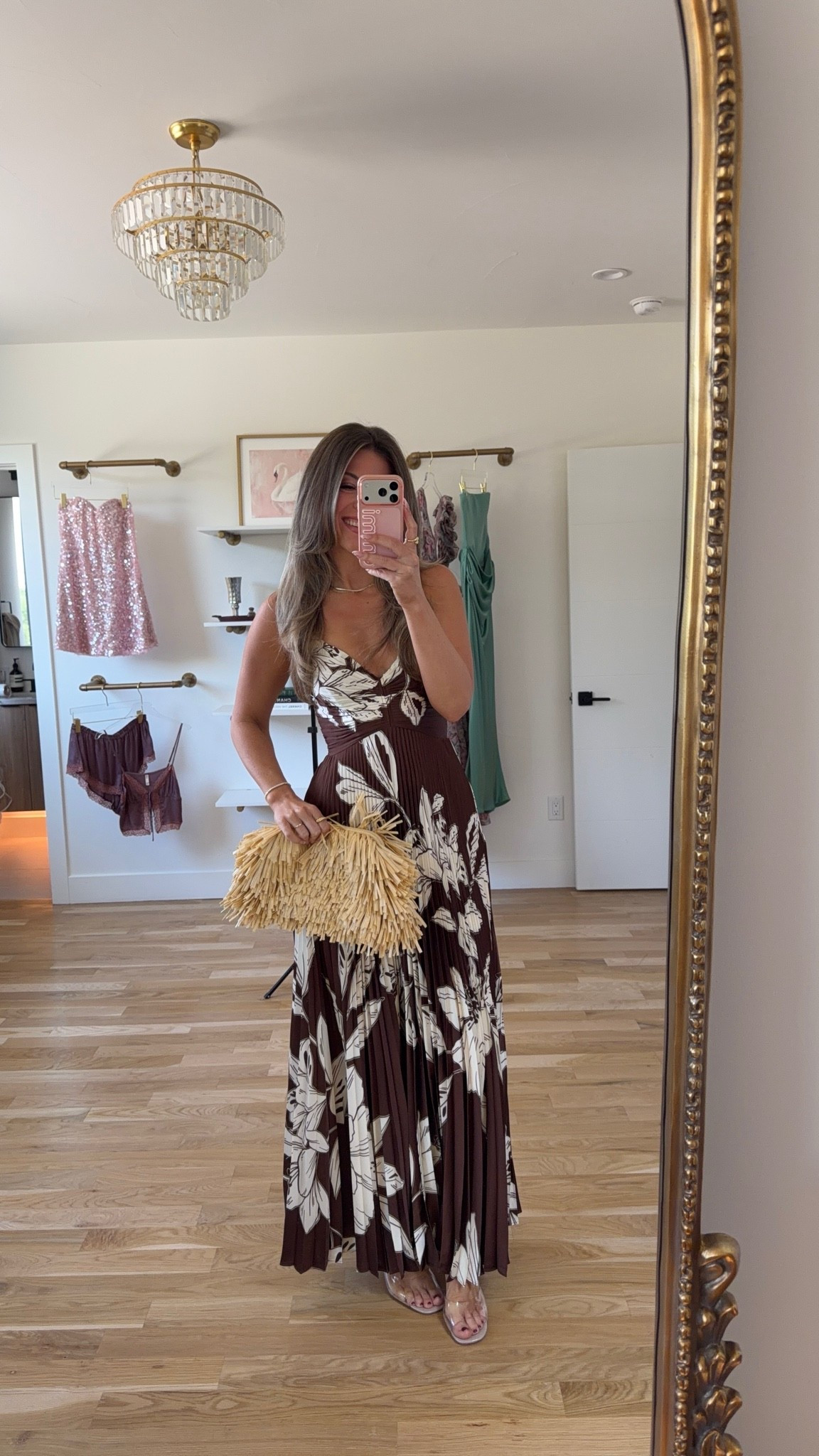 brown pleated v-neckline maxi with white leaf print summer wedding guest dress for every girl 💍🤎

I’m 5’4” & wearing my usual smalls/2
• brown leaf dress: xs

electric picks: emerson20 

summer wedding guest dresses, wedding guest dresses, cocktail dresses, semi-formal dresses, black tie wedding guest dresses, destination wedding guest dresses, garden party dresses, wedding guest outfit ideas

#LTKWedding #LTKSeasonal #LTKgrwm