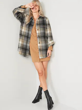 Plaid Soft-Brushed Utility Shacket for Women | Old Navy (US)