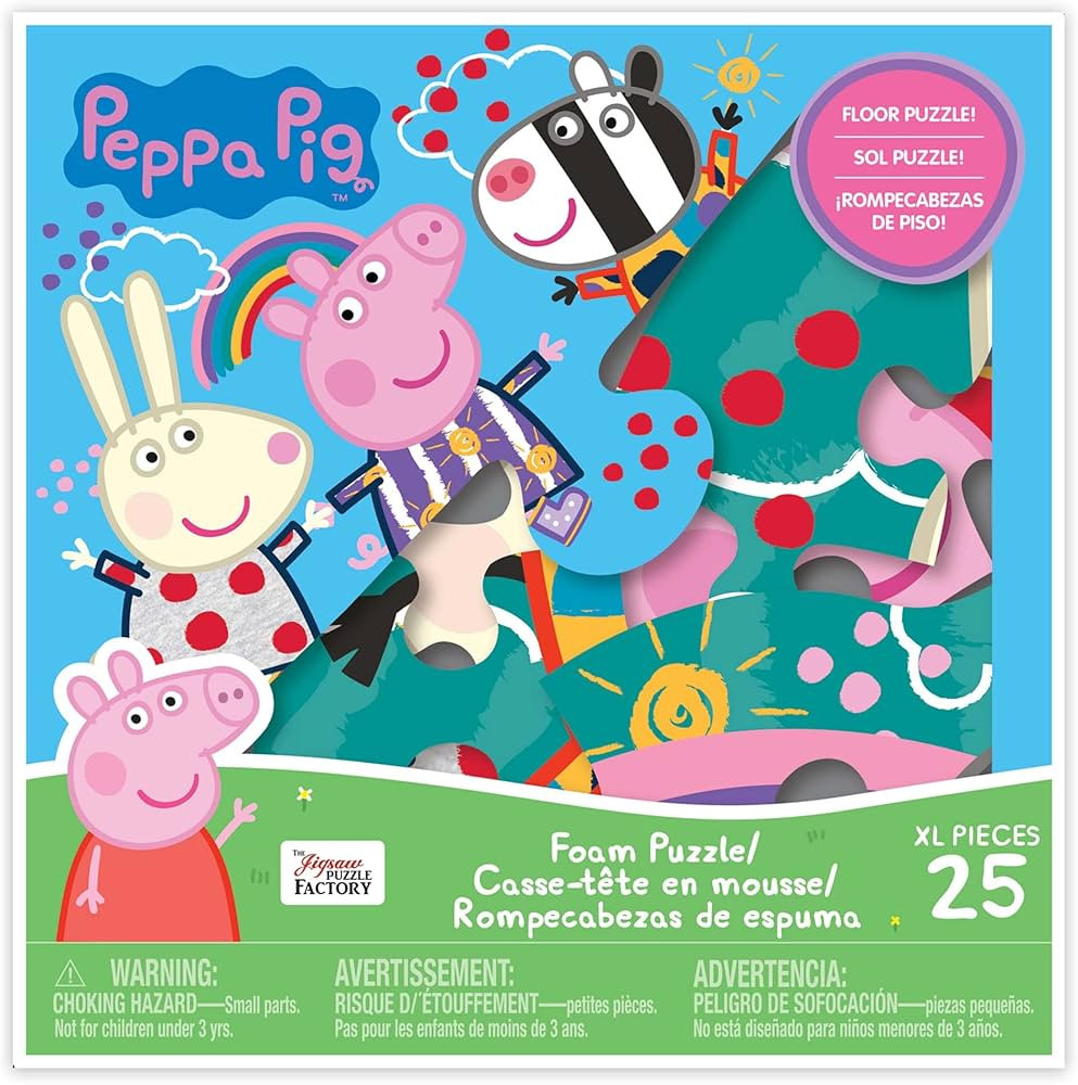 Peppa Foam Jigsaw Puzzle, Large Floor Puzzle, 25 Piece Puzzle for Kids 3 and Up, Peppa Pig Toys | Amazon (US)
