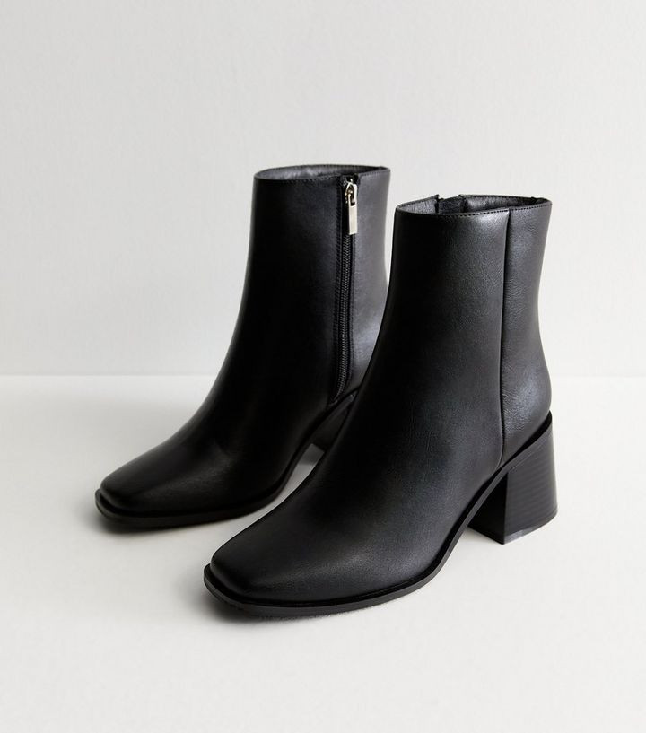 Black Block Heel Ankle Boots | New Look | New Look (UK)