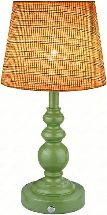 Cordless Boho Sculptural Table lamp Green, 5200-mAh Rechargeable Battery Touch Lamp, 3-Way Dimmab... | Amazon (US)