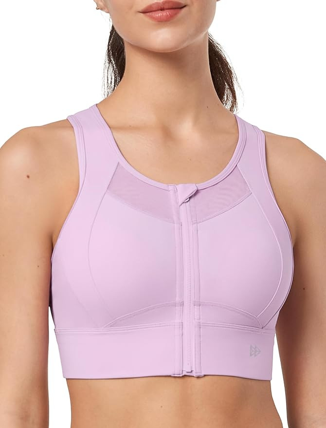 Yvette High Impact Sports Bras for Women Large Bust Zip Front Closure Sports Bra High Support for... | Amazon (US)