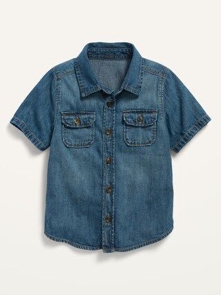 Short-Sleeve Jean Utility Shirt for Toddler Boys | Old Navy (US)