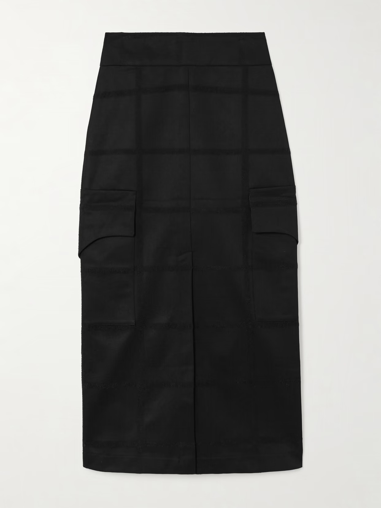 DESTREE - Ines Checko Checked Cotton-jacquard Midi Skirt - Black | NET-A-PORTER (US)