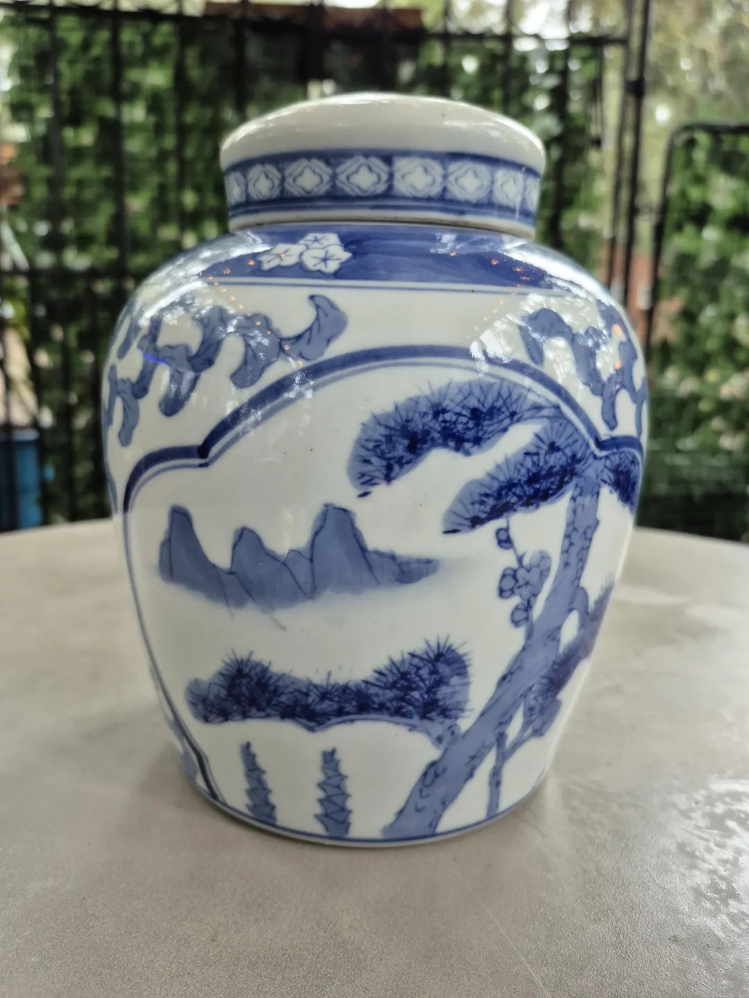 Beautiful Handpainted Landscape Vintage Chinese Blue and White 8x6 5" Ginger Jar - Etsy | Etsy (US)