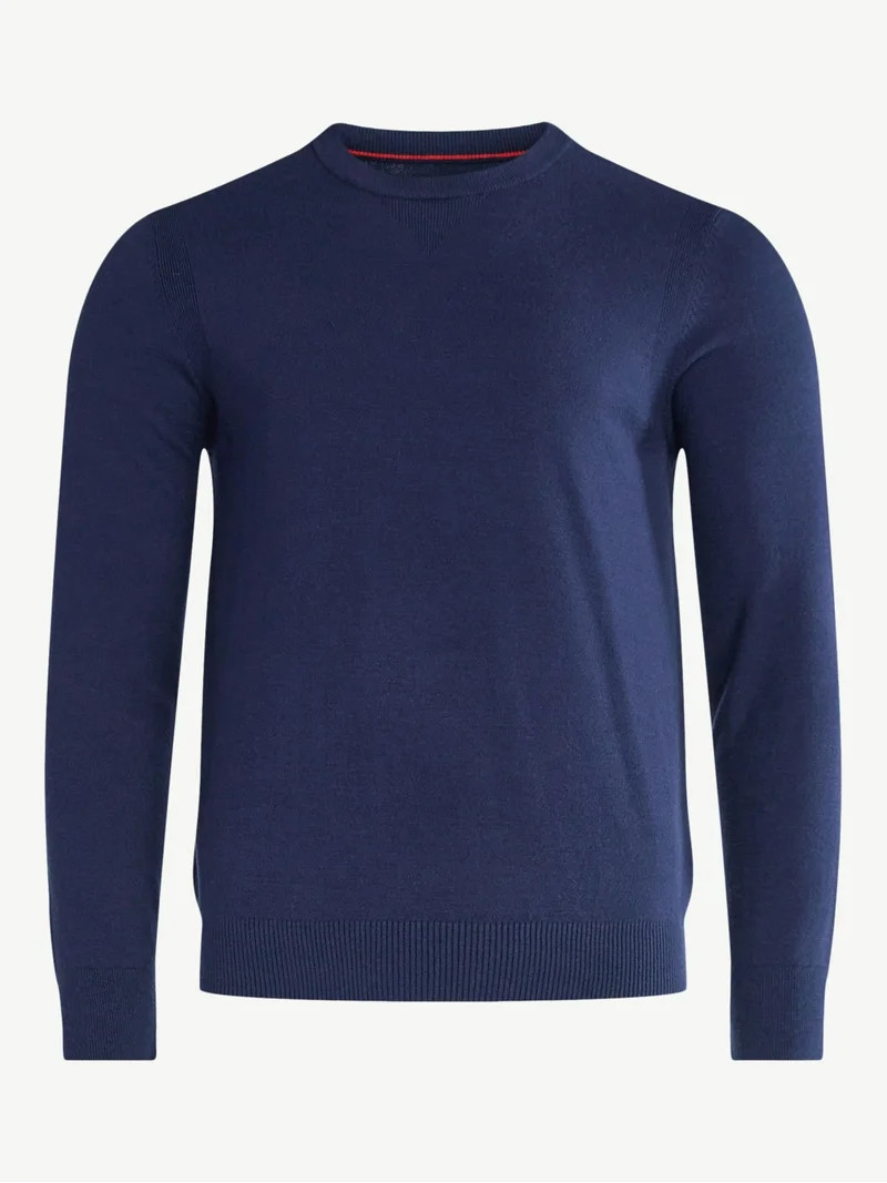 Free Assembly Men's Cozy Yarn Everyday Crewneck Sweater with Long Sleeves, Size XS-3XL | Walmart (US)