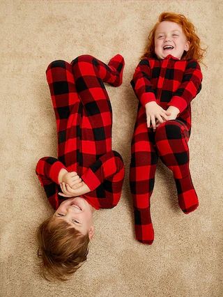 Unisex Micro Fleece Plaid Footie Pajama One-Piece for Toddler &#x26; Baby | Old Navy (US)