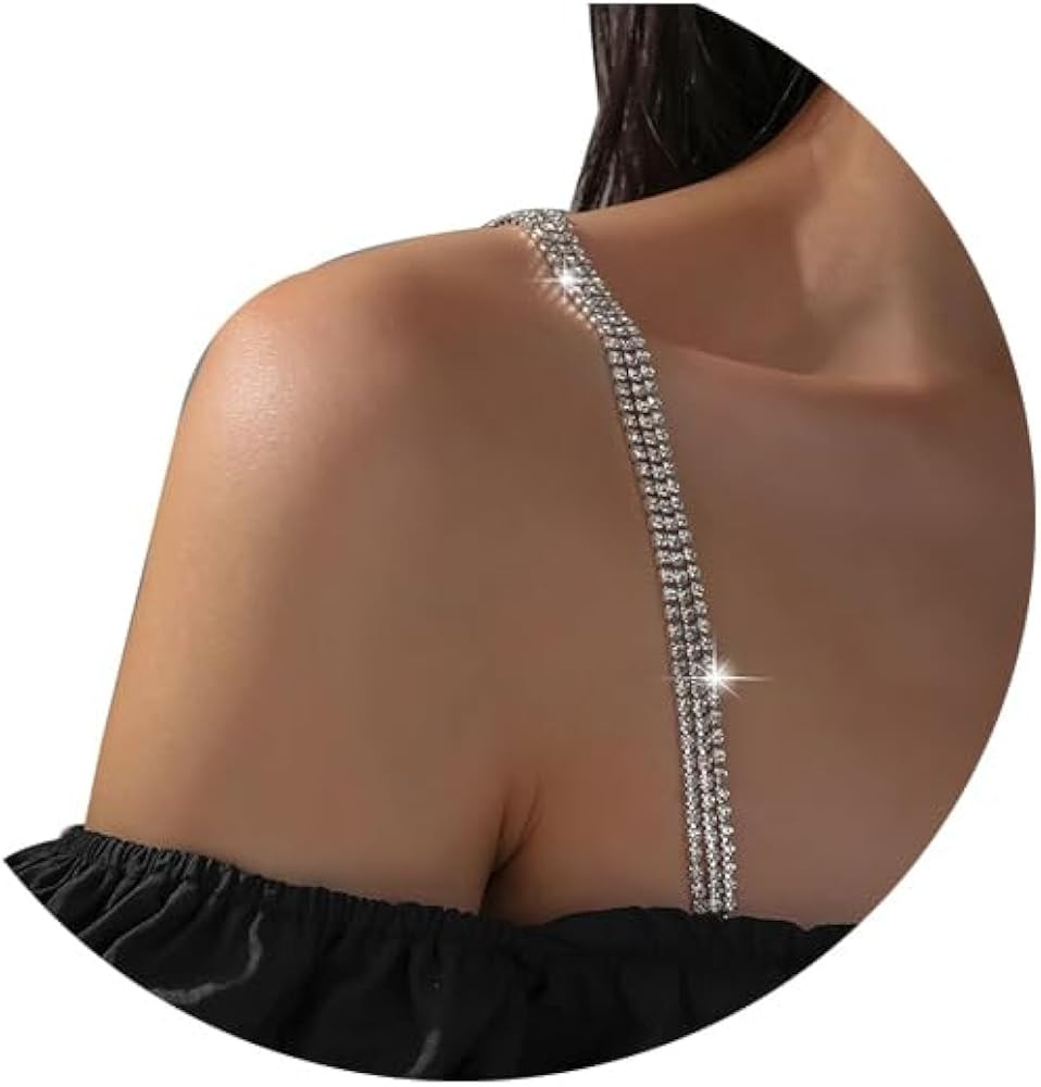 2Pcs Rhinestone Bra Straps,Adjustable Rhinestones Bra Shoulder Chain,Crystal Lingerie Straps,Wedd... | Amazon (US)