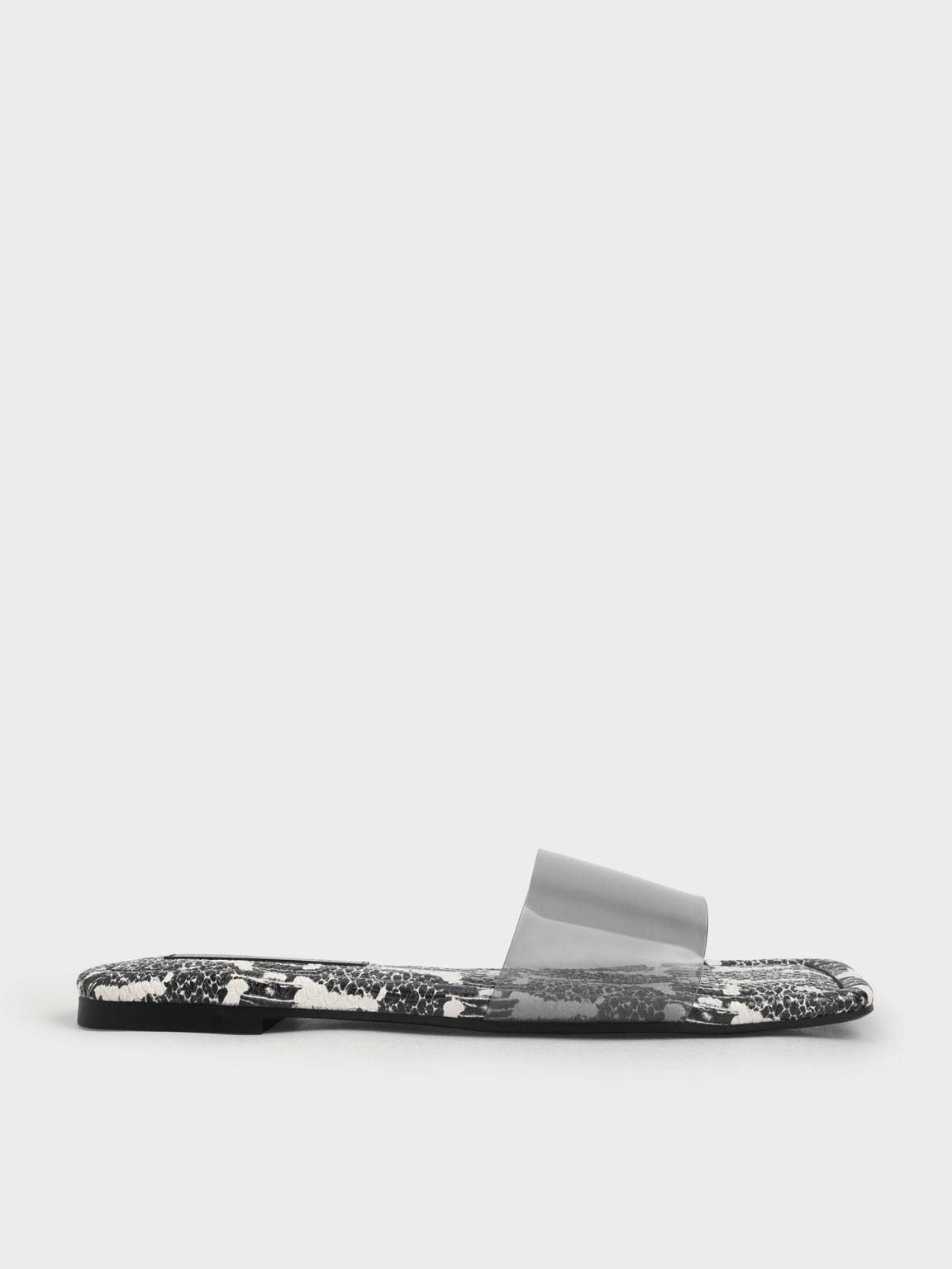 Snake-Print Padded Slide Sandals | Charles & Keith US