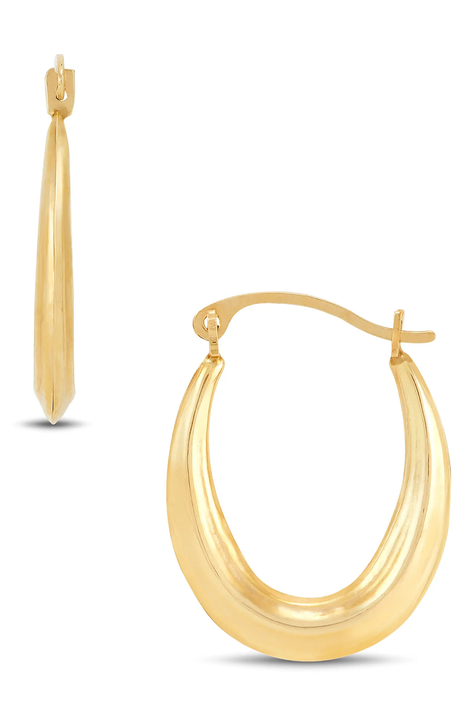 Frankie & Zoe Ribbed Oval Hoop Earrings | Nordstromrack | Nordstrom Rack