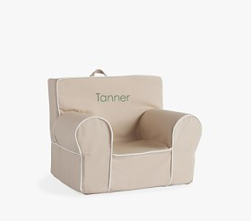 My First Anywhere Chair®, Oatmeal w/ White Piping | Pottery Barn Kids