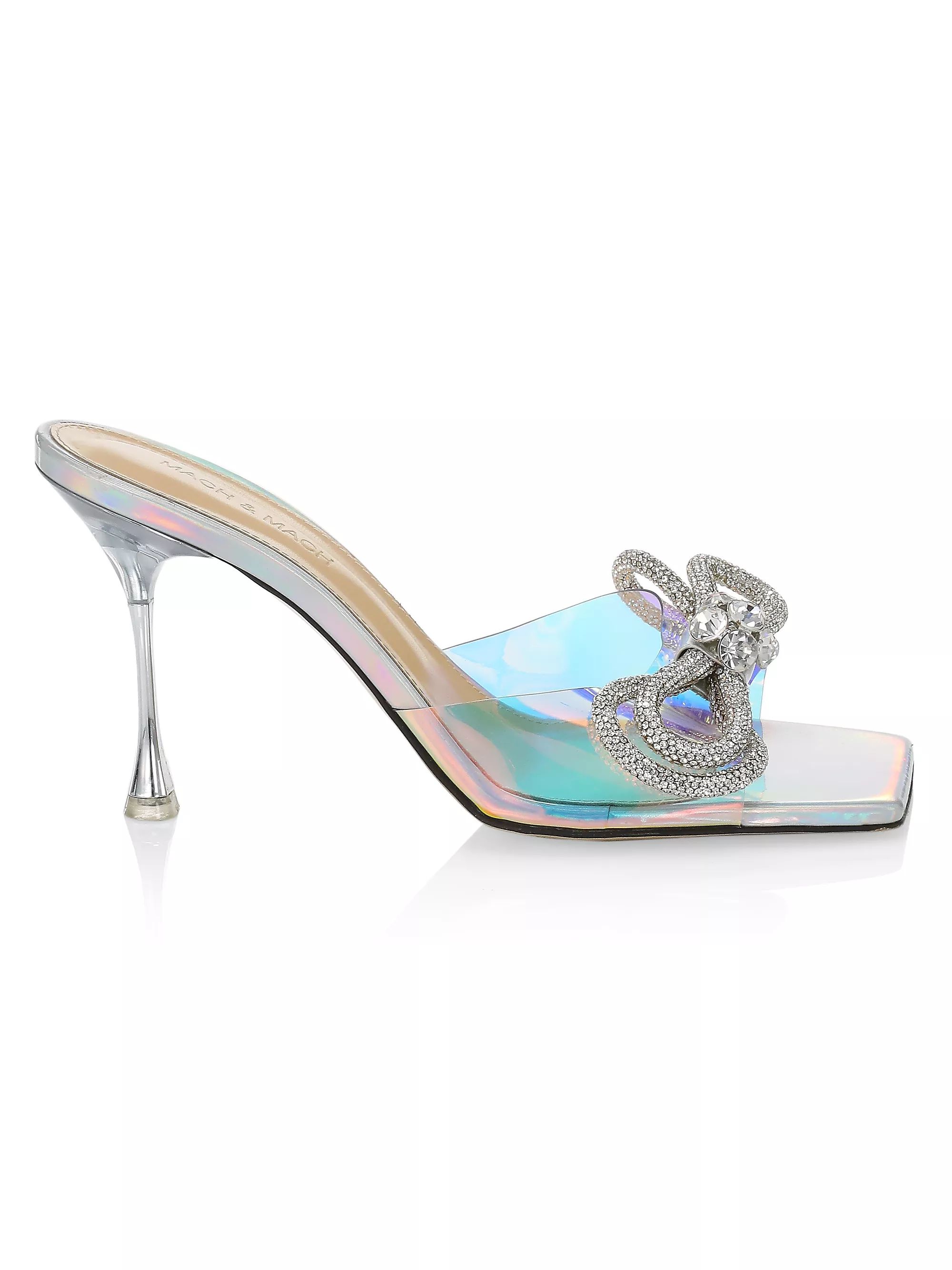 Double Bow Iridescent PVC Mules | Saks Fifth Avenue