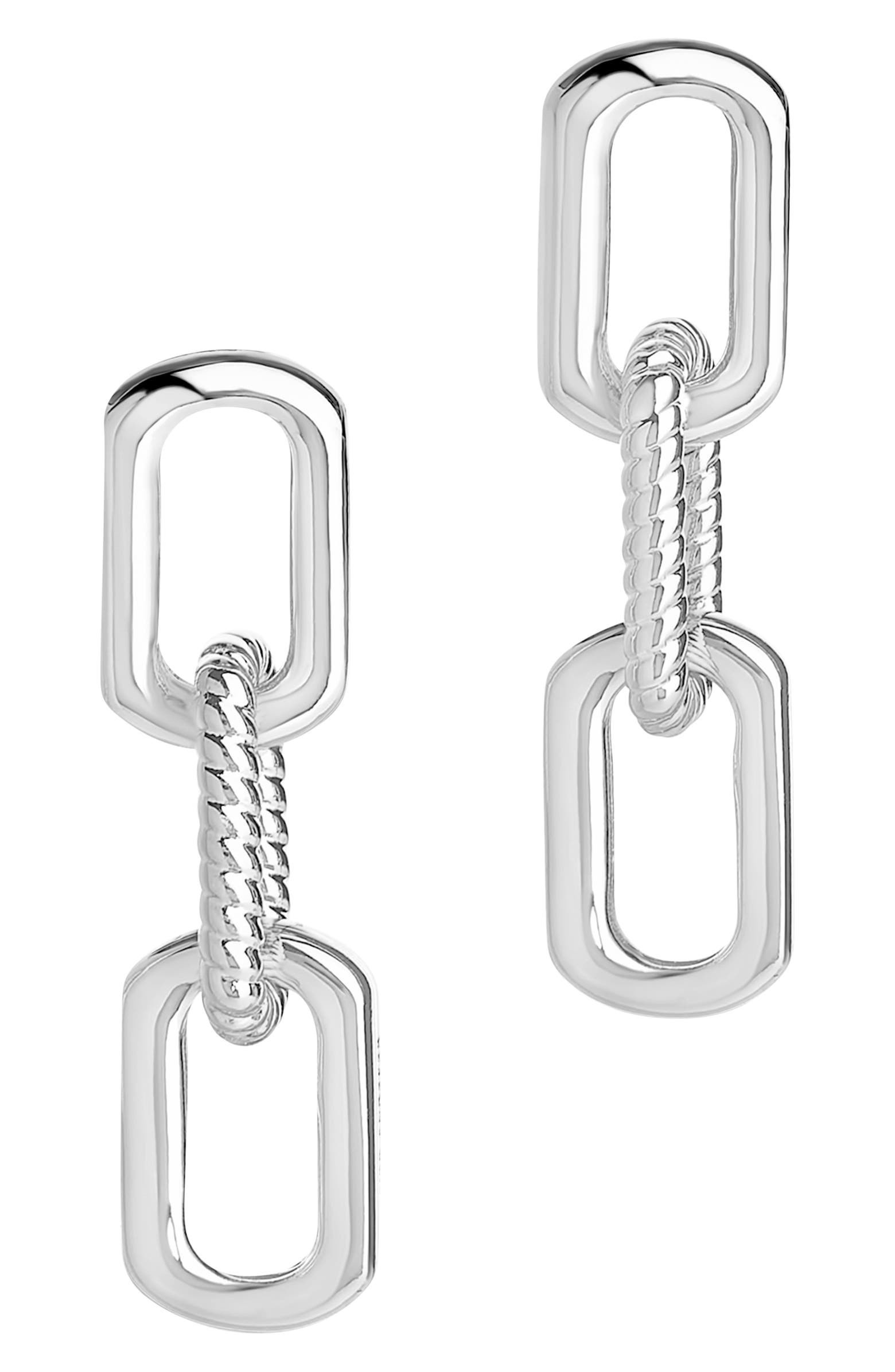 Sterling Forever Triple Link Drop Earrings | Nordstrom | Nordstrom