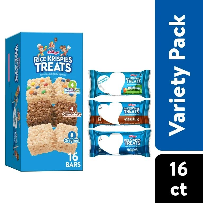 Rice Krispies Treats Variety Pack Chewy Crispy Marshmallow Squares, Ready-to-Eat, 12.1 oz, 16 Cou... | Walmart (US)
