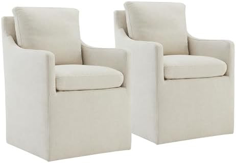 KISLOT Upholstered Dining Chairs with Casters No Assembly Modern Accent Armchair with Rollers for... | Amazon (US)